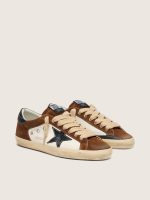 Men's Super-Star in white leather and brown suede with black leather star - Image 2
