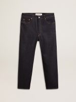 Men's dark blue jeans in one-wash denim