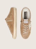 Women's Super-Star Sabots in tobacco suede with white leather star - Image 3