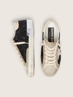 Super-Star in black glitter with cream star and suede inserts - Image 3