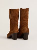 Low Wish Star boots in cognac suede with tone-on-tone embroidered star - Image 5