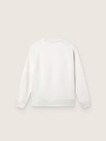 Journey white cotton crew-neck sweatshirt for girls with mascot print and crystal appliqu��s - Image 2