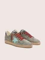 Men's Ball Star in green suede with aqua-green star - Image 2