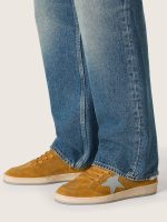 Men's Ball Star in ocher suede with leather star and light blue suede heel tab - Image 3