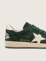 Women's Ball Star in green suede with white leather star and heel tab - Image 8