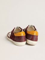 Men's Super-Star in brick-red suede with white leather star and animal-print heel tab - Image 4