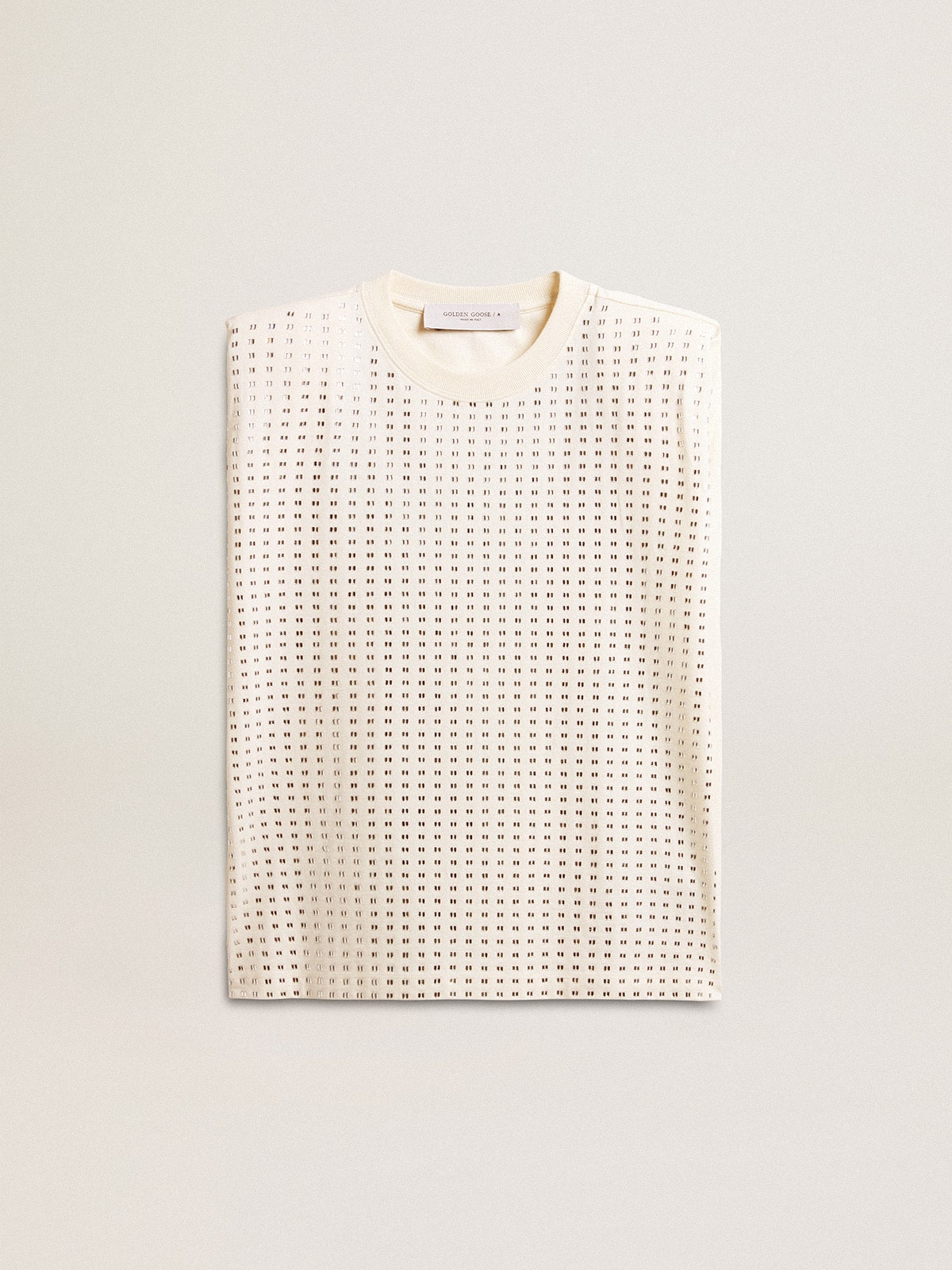 9c6e8398254746a3341bc9b16fdf9da23280d48507d0ff09645d2aac2c261d9a Aged white sleeveless T-shirt embellished with crystals - Image 1
