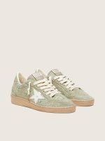 Women's Ball Star in sage-green suede with white leather star and tone-on-tone Swarovski floral embroidery - Image 2
