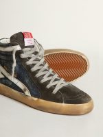 Slide in midnight-blue denim with white leather star - Image 3