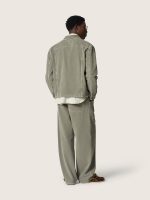 Men's cargo pants in smoky green cotton twill - Image 8