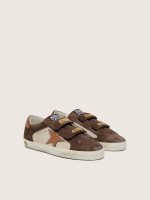 Young Old School in sand laminated leather and brown suede, with orange laminated leather star - Image 2