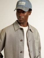Men's gray denim jacket with studs - Image 5