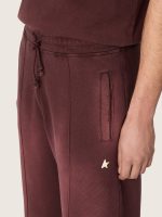 Unisex sweatpants in burgundy cotton fleece - Image 4