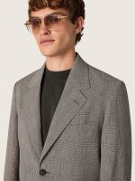 Men's jacket in gray Prince of Wales check wool - Image 4