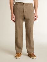 Tailored pants in sand-colored chevron linen blend - Image 2