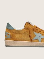 Men's Ball Star in ocher suede with leather star and light blue suede heel tab - Image 5