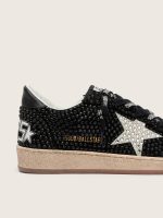Ball Star in black suede with white star and Swarovski crystals - Image 5