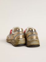 Women's Dad-Star in mesh and gold foiled leather with white leather star - Image 4
