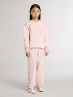 Girls' pink-colored sweatshirt with pink front lettering - Image 2