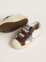 Old School Young in nappa with light blue suede star and brown suede inserts - Image 3