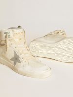 Men's Sky-Star in leather with light blue leather star and white heel tab - Image 3