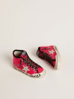 Junior Francy in sequins with ice-gray suede star and animal-print laces - Image 2
