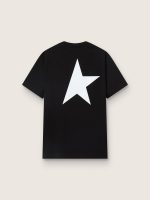 Men's black T-shirt with contrasting white logo and star - Image 2