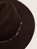 Coffee-brown hat with studded leather strap - Image 5
