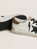 Women's Super-Star with black glitter star and leopard-print pony skin heel tab - Image 3