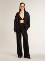 Women's black cardigan with tone-on-tone toile de jouy bead embroidery - Image 3
