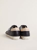 Women's Super-Star in black nappa leather with zebra-print pony skin star and beige leather heel tab - Image 4
