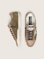 Men's Super-Star LTD in olive-green suede with cream embroidered star - Image 3