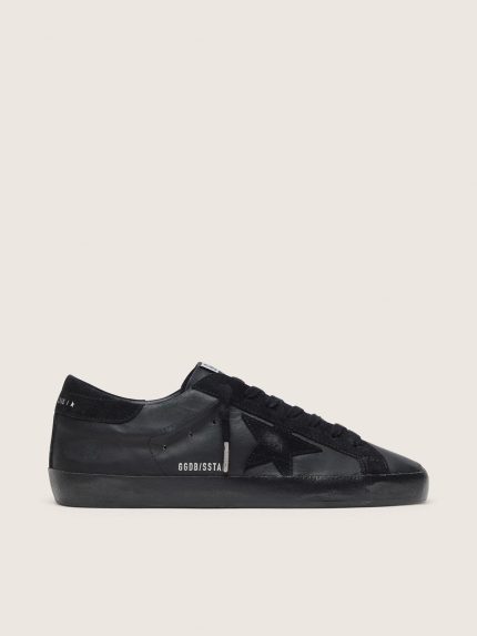 Men's Super-Star in black nappa with suede details and black foxing