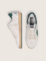 Men's Ball Star in white nappa leather with green leather star and heel tab - Image 3