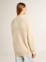 Women's beige cardigan with 'Golden' lettering on the back - Image 4