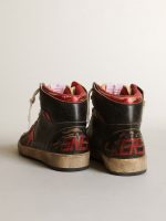Men's Sky-Star in glossy black leather with red star - Image 5