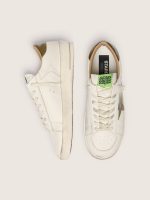 Men's Stardan in white leather with military-green snake-print leather star and heel tab - Image 3