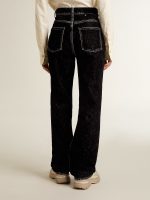 Women's black jeans with a velvet-like wash effect - Image 4