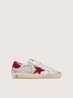 Young Super-Star in metallic silver leather with red suede star