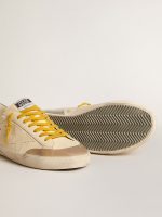 Men's Super-Star in leather with perforated star and gray suede heel tab - Image 3