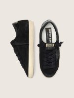 Women's Super-Star LTD in black suede with black glitter star and black leather heel tab - Image 3