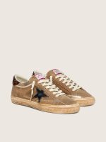 Men's Super-Star LTD in tobacco suede with black star and animal-print heel - Image 2