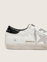 Women's Super-Star with white suede star and black croc-print leather heel tab - Image 4
