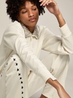 Papyrus white Denise Star Collection zipped sweatshirt with crystal collar - Image 4