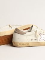 Women's Super-Star in white nappa with pink metallic leather star - Image 4