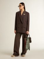 Women's brown virgin wool pants - Image 3