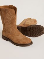 Wish Teen boots in camel suede with star embroidery - Image 3