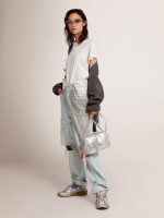 Distressed slim-fit women's T-shirt in white - Image 3