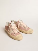 Women's V-Star in pink suede with cream leather star - Image 2