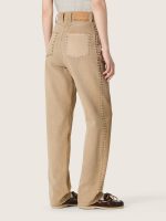 Women's beige cotton jeans with studs - Image 6